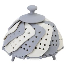 LALANG Folding Food Steamer Basket Kitchen Cooking Tool Fruit Bowl (Grey) - Intl