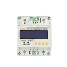 LCD Din Rail Single Phase Electricity Energy Meter 50/60Hz Current/Voltage Adjustable Din-rail KWH Kilowatt Hour Tester (Intl)