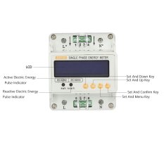 LCD Din Rail Single Phase Electricity Energy Meter (Intl)