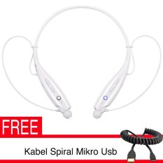LG Tone HBS 730 - Bluetooth Stereo Headset - Putih + Gratis Kabel Charger Spiral