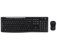 Logitech Wireless MK270R Combo Keyboard + Mouse - Hitam