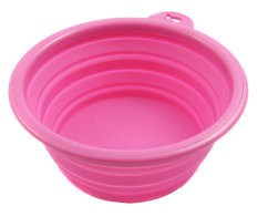 louiwill Silicone Pet Expandable Collapsible Travel Bowl,Hot Pink (Intl)