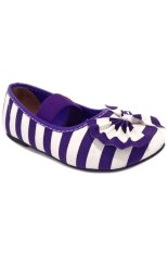 Lumiere Sepatu Anak Flat Shoes Garis dan Pita - Ungu