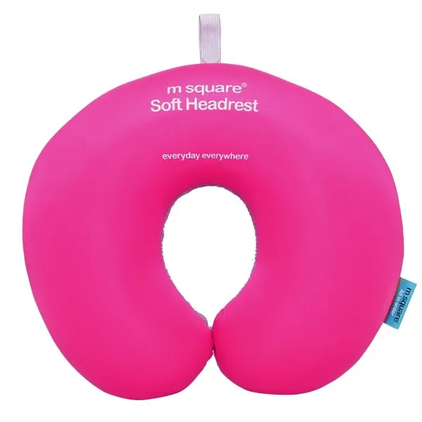 M Square U Shape Travel Pillow Car Flight Headrest Neck Pillow E141487 (Pink) (Intl)