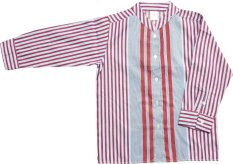 MacBear - Baju Koko - Kemeja Tangan Panjang - Motif Salur Plaket - Ungu