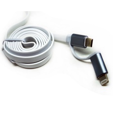 Magic 2 in 1 Duo Metal Head Cable Lightning and Micro USB Cable 1.8A for Android / iOS - Black