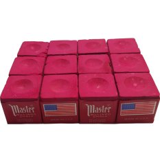 Master USA Billiard Chalk - 12 Cube - Kapur Biliar Master USA - Merah