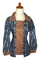 Mayura Batik Blouse Batik Lengan Panjang Aise - Biru