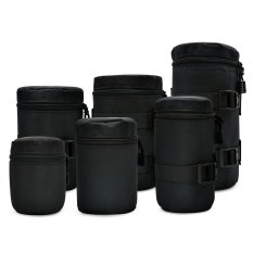 MENGS® 6 Sizes Multi Pack (S, M, L, XL, XXL, XXXL ) Nylon Material Padded Camera Lens Bag Lens Barrel Bags Case Pouch Suit for Canon Nikon Sony Camera Etc DSLR