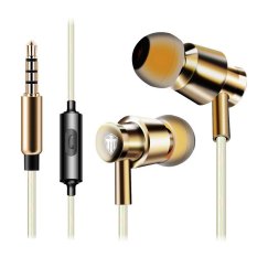 Metal Ear Phone Headset Computer Subwoofer Wire with Wheat SportsMagic Sound Ear (Gold) - Intl