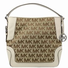 Michael Kors Brookville Large Shoulder Bag Beige-Vanilla