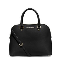 Michael Kors Cindy Large Saffiano Leather Satchel BLACK I43NE4G8X71 (Intl)