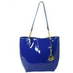 Michael Kors Jet Set Patent Leather Sapphire Blue Chain Tote IFS000127830 (Intl)