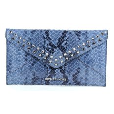 Michael Kors Jet Set Travel Jewel Large Envelope Clutch Denim Leather Wallet IFS000180584 - Intl
