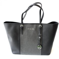 Michael Kors Jet Set Travel Micro Stud Medium Tote - Black
