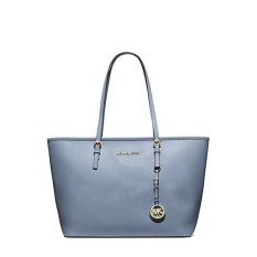 MICHAEL KORS Jet Set Travel Saffiano Leather Top-Zip Tote PALE BLUE I5MN63YYMNO (Intl)