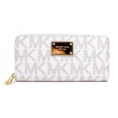 Michael Kors Jet Set Zip Around Continental Logo Pvc Wallet Vanilla IFS000180520 (Intl)