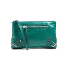 Michael Kors Large Fallon Zip Clutch In Aqua Leather IFS000127535 (Intl)