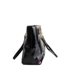 Michael Kors Patent Leather Jet Set Ew Chain Tote Handbag Black IFS000132714 (Intl)