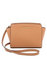 Michael Kors Selma Medium Messenger Crossbody - Suntan