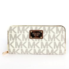 Michael Kors Specchio Signature Jet Set Travel ZA Continental Wallet Vanilla IVQ7DKJ8ERW (Intl)