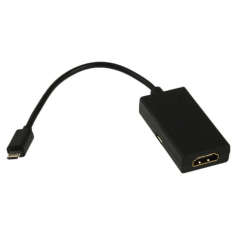 Micro USB to HDMI MHL Adapter for Infuse 4G / i997, HTC Sensation G14 / HTC Flyer / EVO 3D, Support 720P HD Output, Length: 17cm - MK02 - Black