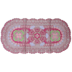 Mitra Loka - Taplak Meja Oval 84x42cm - Merah Keunguan