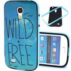 Moonmini Wild Free Hard Frame Case Soft Back Cover for Samsung Galaxy S4 mini i919 (Blue)