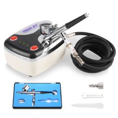 New Air Brush Compressor Dual Action Spray Airbrush Kit 0.3mm Needle Art Set- Intl