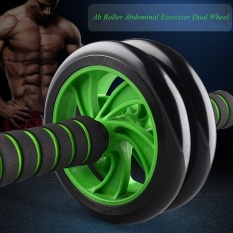 New Brand No Noise Green Wheel Ab Roller With Mat For Abdominal Exercise Fitness Equipment (Color: Green) - Intl