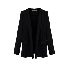 New Fashion Lady Women Blazer Open Front Long Sleeve Thin Suit
Black