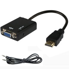 New HDMI Male to VGA With Audio HD Video Cable Converter Adapter 1080P for PC- Intl