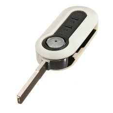 New White 3 Button Remote Flip Key Shell Blade For Fiat 500 Panda Brava Stilo (Intl)