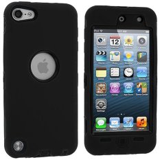 niceEshop Deluxe Hybrid Rugged Hard Soft Silicone Case for iPod Touch5 (Black) (Intl)