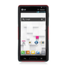 niceEshop Red Mesh PC Black Silicone 2 In 1 Combo Defense Hybrid Case Cover for LG Optimus L9/Optimus 4G P769 (Intl)