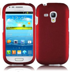 niceEshop Rubberized Snap On Hard Case for Samsung Galaxy S3 Mini I8190 (Red)