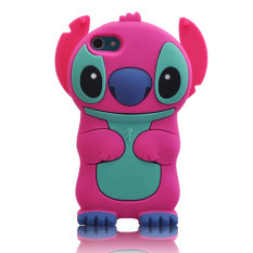 niceEshop Silicone Rubber Lilo and Stitch with Movable Ears Soft Case for Apple iPod Touch 5 (Hot Pink) (Intl)