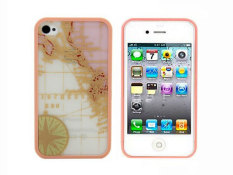 niceEshop Travel Series Pink World Map Hard Case Cover for Apple iPhone 4 4S (Intl)