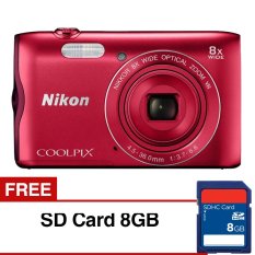 Nikon Coolpix A300 - 20.1MP - Optical VR - Kamera Digital - Merah