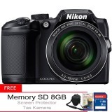 Nikon Coolpix B500 - 16MP - 40x Optical Zoom - Hitam + Gratis Memory 8GB + Tas Kamera + Screen Protector