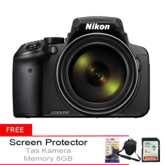 Nikon Coolpix P900 - 16MP - 83x Optical Zoom - Hitam + Gratis Tas Kamera + Memory 8GB + Screen Protector