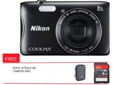 Nikon Coolpix S2900 - 20MP - Black + Gratis SDHC Ultra 8GB + Case