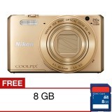 Nikon Coolpix S7000 Wifi/NFC - 16MP - 20X Optical Zoom - Gold + Gratis SDHC 8GB