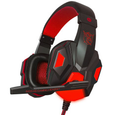 Noise Cancelling Over-Ear Headphone with Mic for Computer Game (Red) - Intl