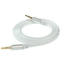 Noodle Style Aux Audio Cable 3.5mm Jack Earphone Cable for Monster Beats Studio - Pro - Mixr - Solo HD, Length: 1.2m, (Original Version) - Putih