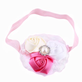 232 New headband baby girl jakarta 76 Baby Infant Kid Rose Pearl Lace Girl Hair Accessories Flower Headband   