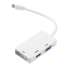 OH Thunderbolt to DVI VGA HDMI HDTV Adapter 3in1 For Microsoft Surface Pro 3 2 1 White