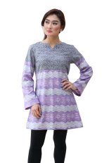 Oktovina-HouseOfBatik Blus Lengan Panjang Batik Katun - Femme Batik BLPKE-3B - Ungu