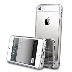 Original Case Alumunium Bumper With Mirror Backdoor Slide For Iphone SE/5s/SE - Silver