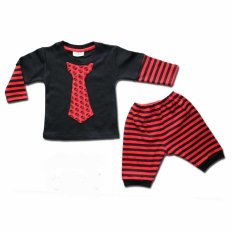 Ozuka Setelan Anak Dasi Skull Merah